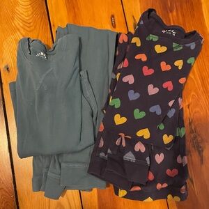 Primary 2 Sets Pajamas Unisex Kids 8-9 Blue and Multicolor Heart Pajama Set